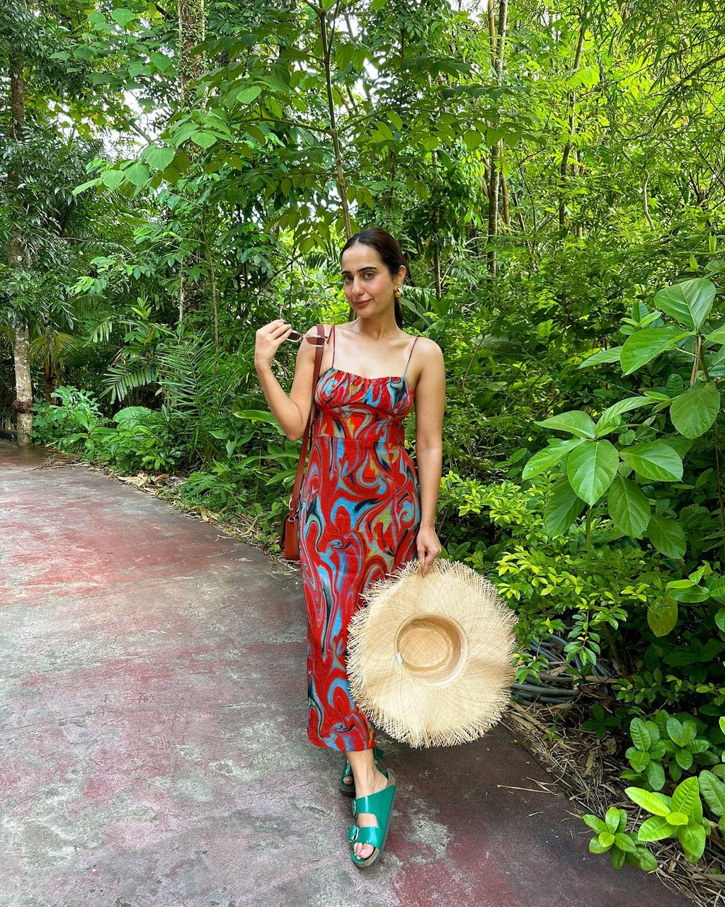 Cayenne Wave Ruched Bust Slip Dress