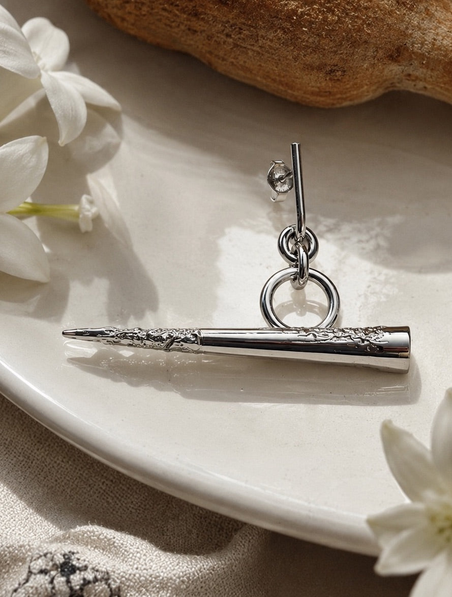 SENSHII LINK EARRINGS Platinum