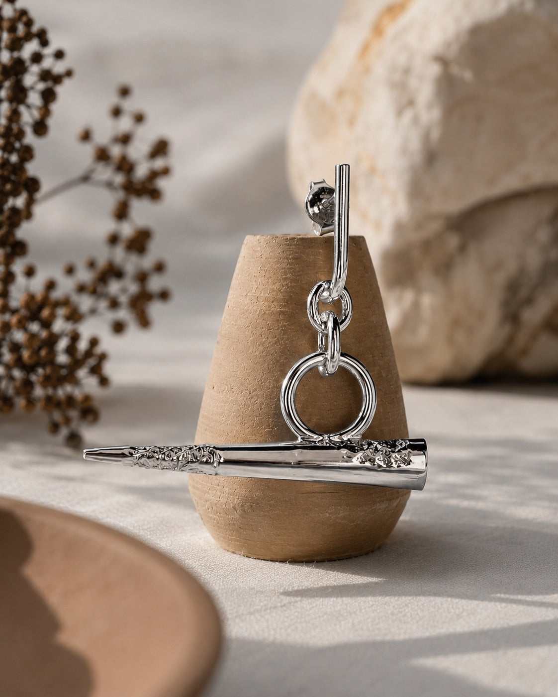SENSHII LINK EARRINGS Platinum