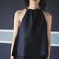 Noir Halter Tie-Up Top