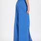 ELECTRIC BLUE FRENCH WRAP LINEN COORD SET