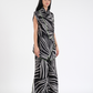 JUNGLE LEAF PRINT FRENCH WRAP LINEN COORD SET