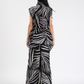JUNGLE LEAF PRINT FRENCH WRAP LINEN COORD SET