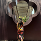 HIBISCUS DRESS IN SOL GARDEN PRINT (MIDNIGHT BLACK)