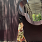 HIBISCUS DRESS IN SOL GARDEN PRINT (SANDSTONE)