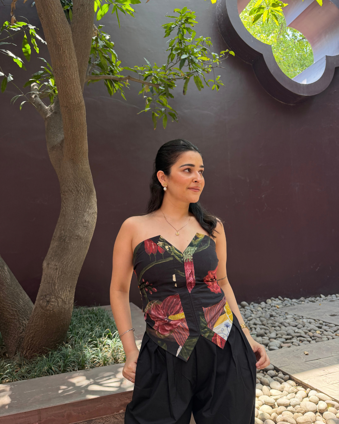 ADELINE SET IN SOL GARDEN PRINT (MIDNIGHT BLACK)