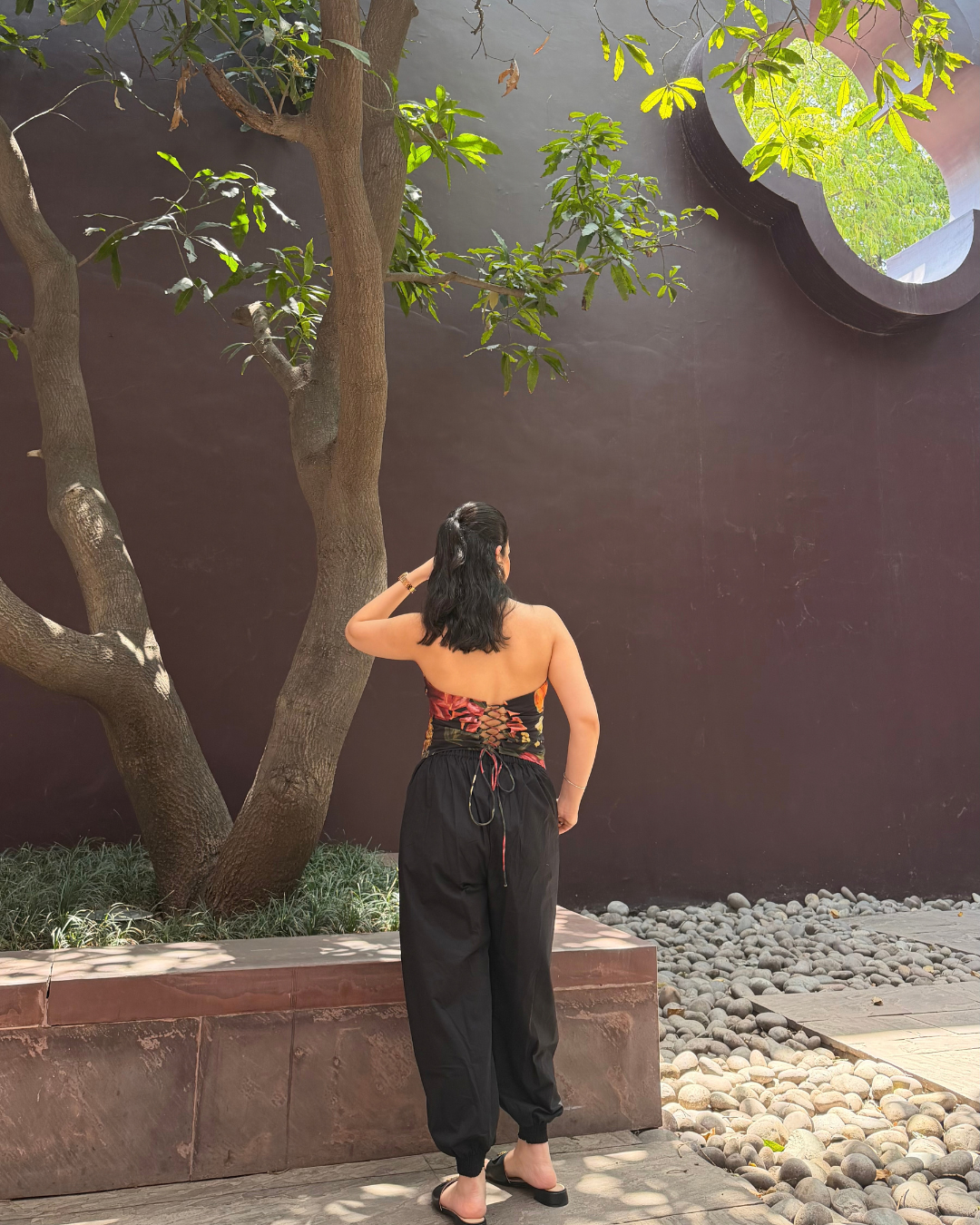 ADELINE SET IN SOL GARDEN PRINT (MIDNIGHT BLACK)