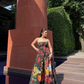 ISADORA DRESS IN SOL GARDEN PRINT (MIDNIGHT BLACK)
