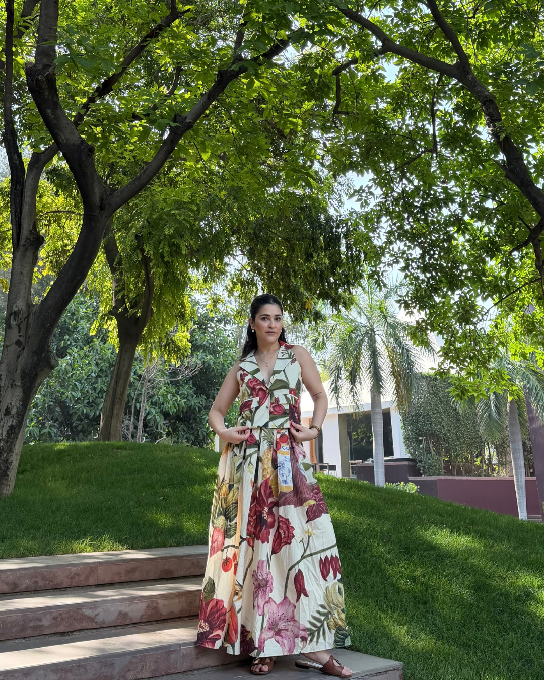 SOLANA SET IN SOL GARDEN PRINT (SANDSTONE)