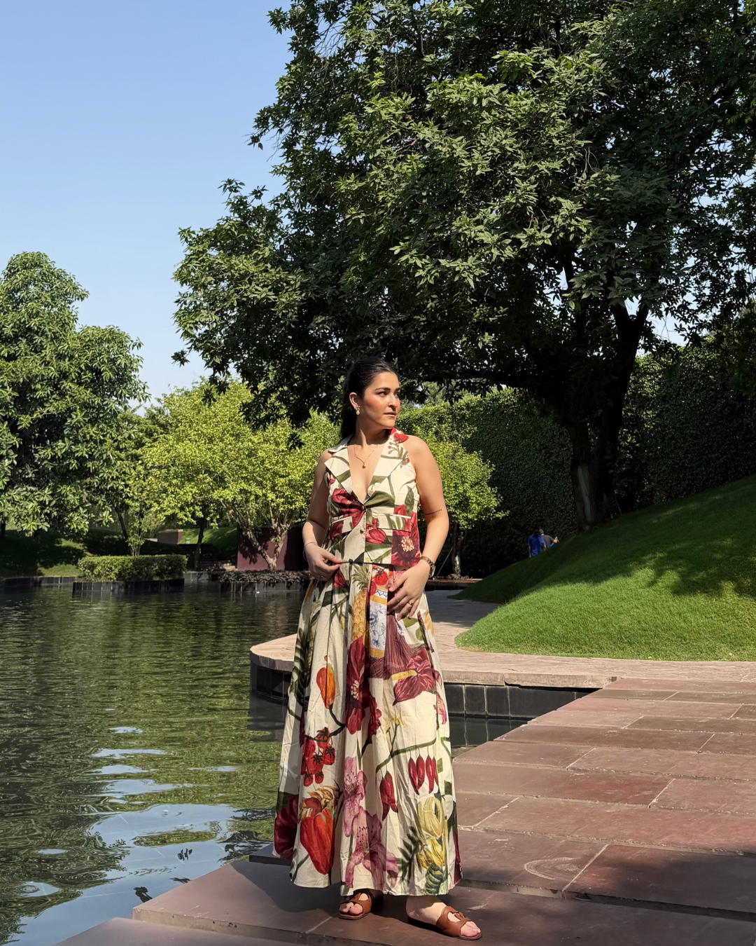 SOLANA SET IN SOL GARDEN PRINT (SANDSTONE)