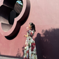 PETALIA DRESS IN SOL GARDEN PRINT (SANDSTONE)