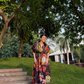NIRVANA DRESS IN SOL GARDEN PRINT (MIDNIGHT BLACK)