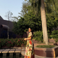 NIRVANA DRESS IN SOL GARDEN PRINT (SANSTONE)