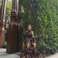 PETALIA DRESS IN SOL GARDEN PRINT (MIDNIGHT BLACK)