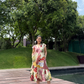 RAYA DRESS IN SOL GARDEN PRINT (SANDSTONE)