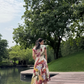 RAYA DRESS IN SOL GARDEN PRINT (SANDSTONE)