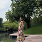 RAYA DRESS IN SOL GARDEN PRINT (SANDSTONE)