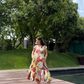 RAYA DRESS IN SOL GARDEN PRINT (SANDSTONE)