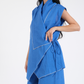 ELECTRIC BLUE FRENCH WRAP LINEN COORD SET