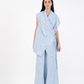 POWDER BLUE FRENCH WRAP LINEN COORD SET