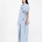 POWDER BLUE FRENCH WRAP LINEN COORD SET
