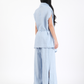 POWDER BLUE FRENCH WRAP LINEN COORD SET