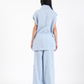 POWDER BLUE FRENCH WRAP LINEN COORD SET