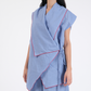 BLUEBERRY BLUE FRENCH WRAP LINEN COORD SET