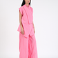 BLUSH PINK FRENCH WRAP LINEN COORD SET