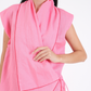 BLUSH PINK FRENCH WRAP LINEN COORD SET