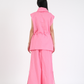 BLUSH PINK FRENCH WRAP LINEN COORD SET