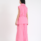 BLUSH PINK FRENCH WRAP LINEN COORD SET