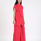CHILI FLAKE RED FRENCH WRAP LINEN COORD SET