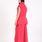 CHILI FLAKE RED FRENCH WRAP LINEN COORD SET