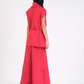 CHILI FLAKE RED FRENCH WRAP LINEN COORD SET