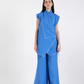ELECTRIC BLUE FRENCH WRAP LINEN COORD SET