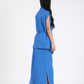 ELECTRIC BLUE FRENCH WRAP LINEN COORD SET