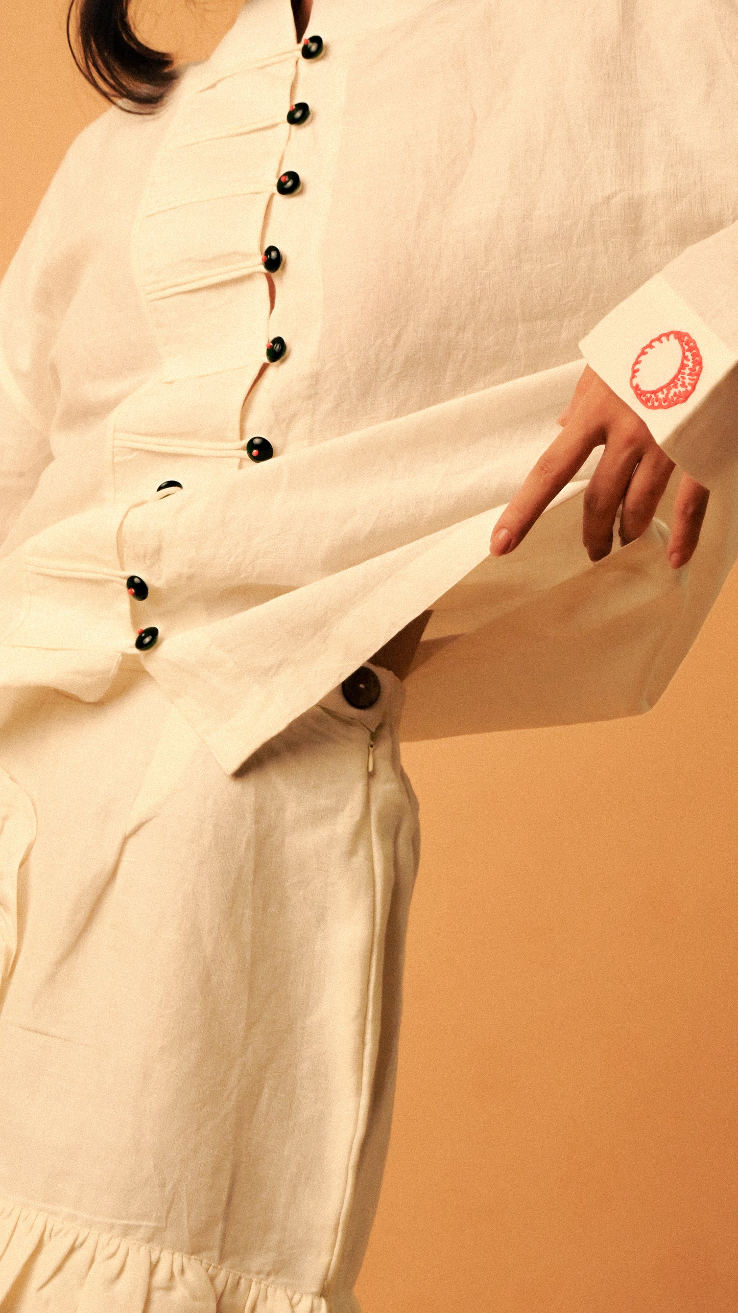Ancient Spiral Skirt in 'Handloom Cotton Linen'