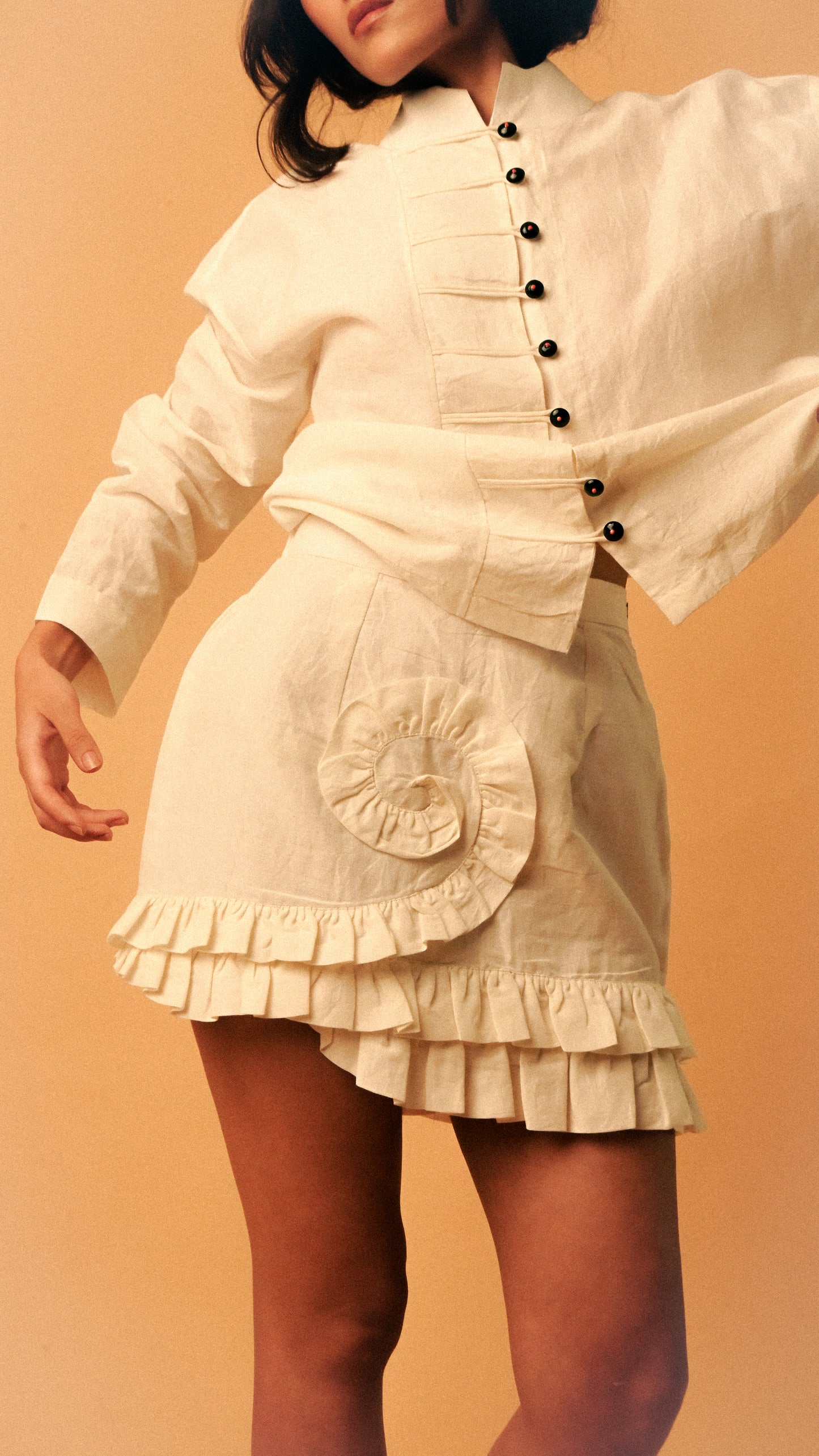 Ancient Spiral Skirt in 'Handloom Cotton Linen'