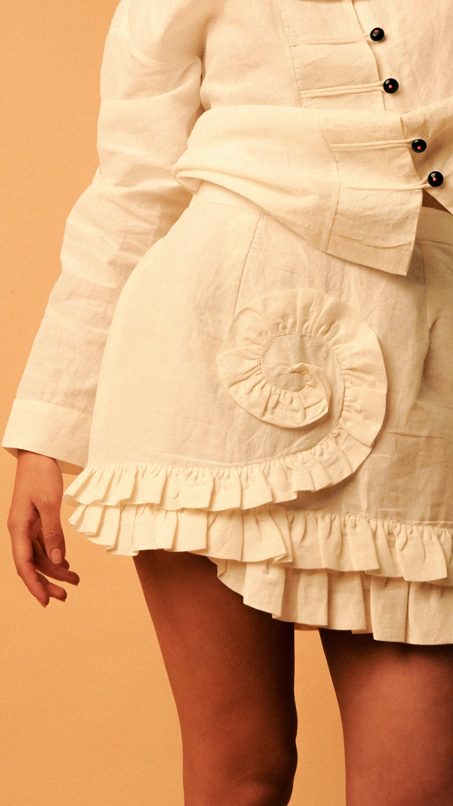 Ancient Spiral Skirt in 'Handloom Cotton Linen'