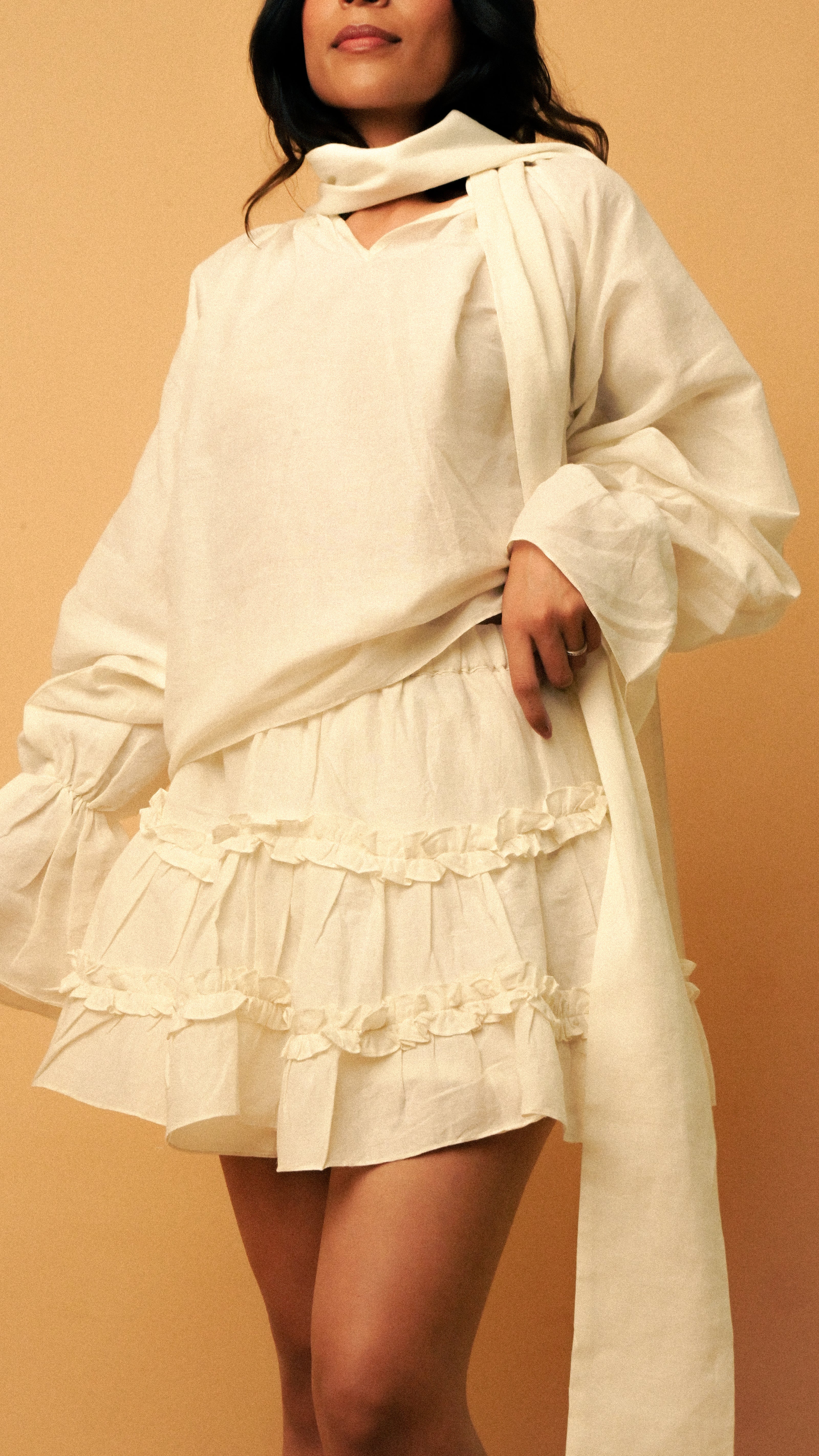 Ruffles Skirt in 'Handloom Cotton Linen'
