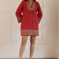 Berry Red Kaftan Dress - Calling June India