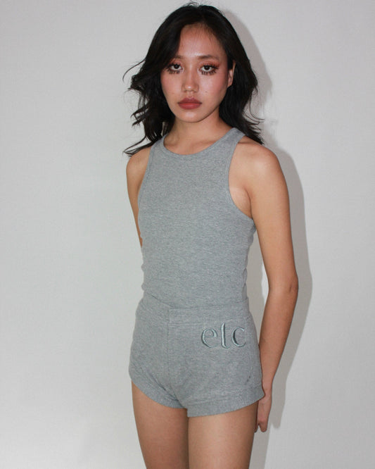 The Grey Ribbed Shorts