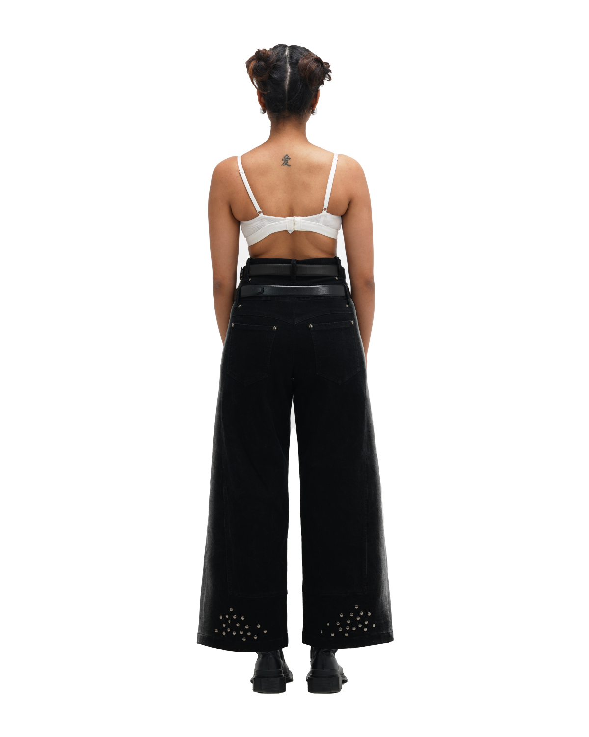 BLEACHED JEANS - BLACK