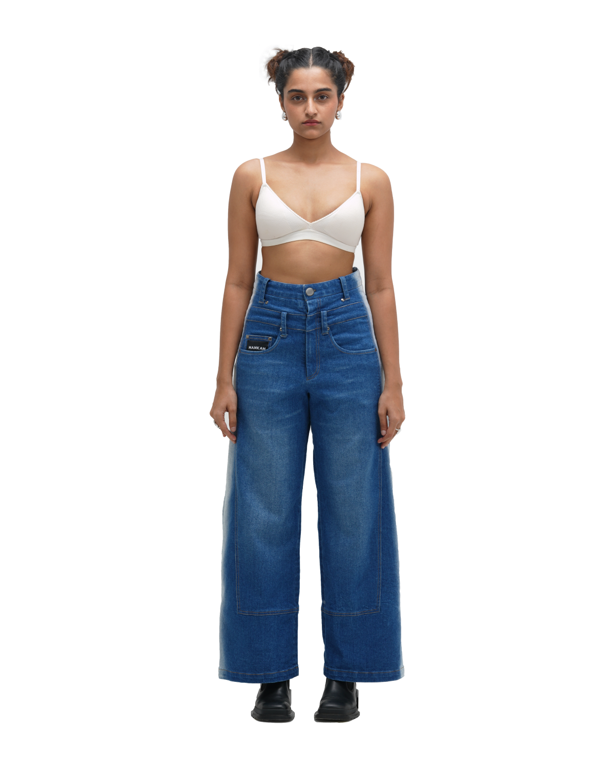 BLEACHED JEANS - BLUE