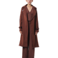 Trench Coat With Affair Corset Paired Up With High Waisted Pants - Brown