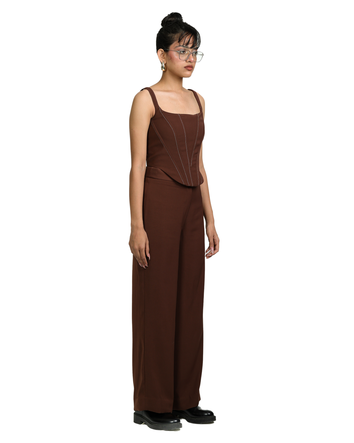 High Waisted Pants - Brown