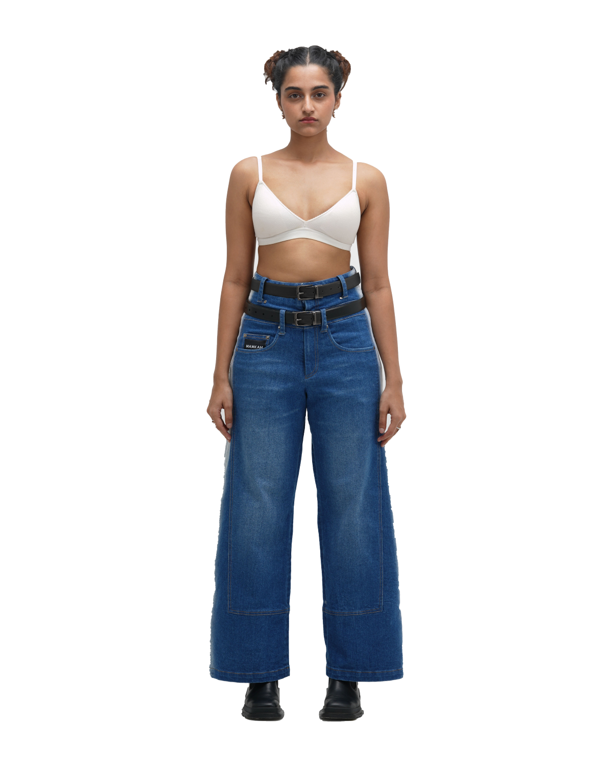 BLEACHED JEANS - BLUE