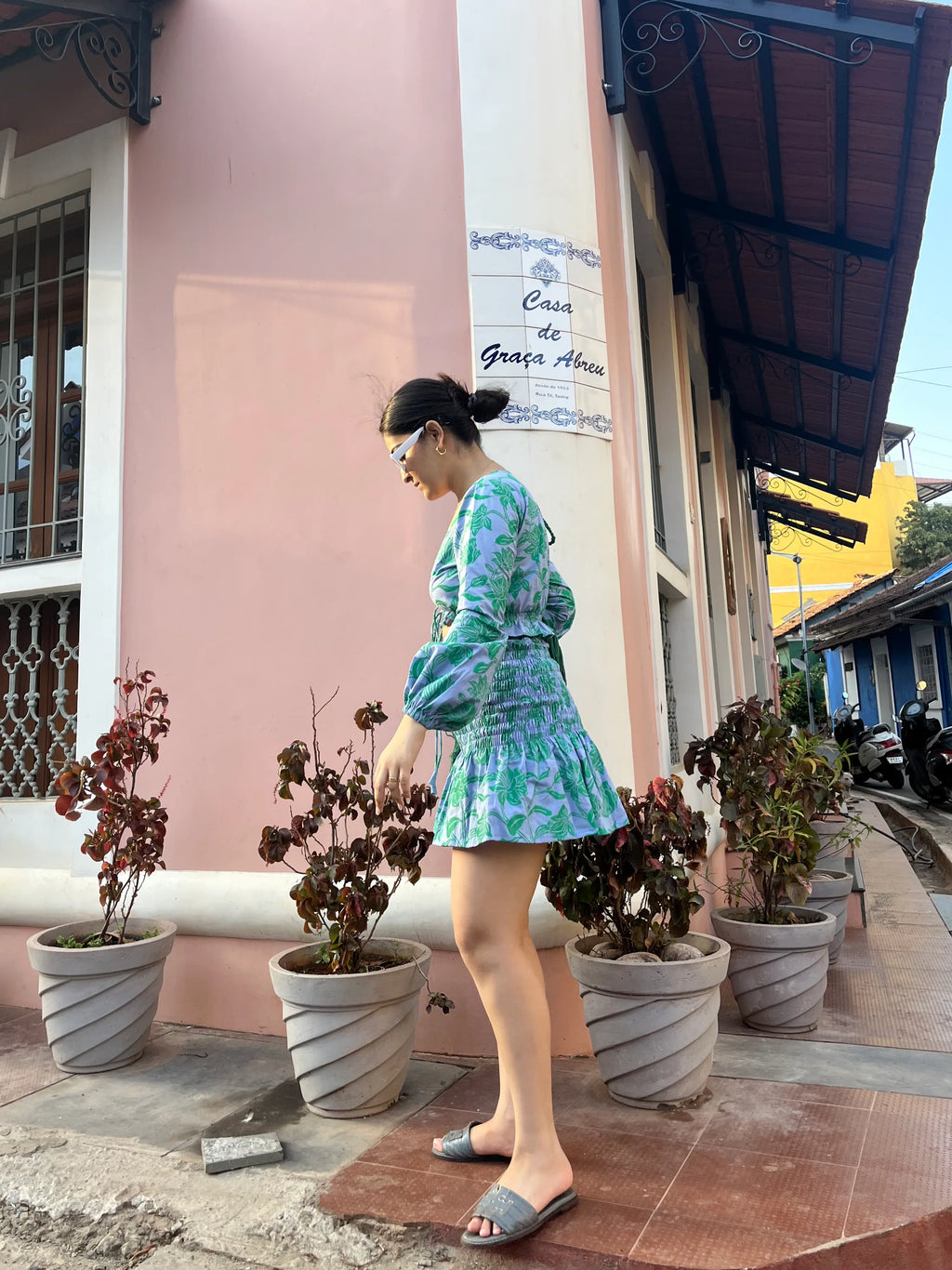 Bianca - Bloom Print In Blue & Green