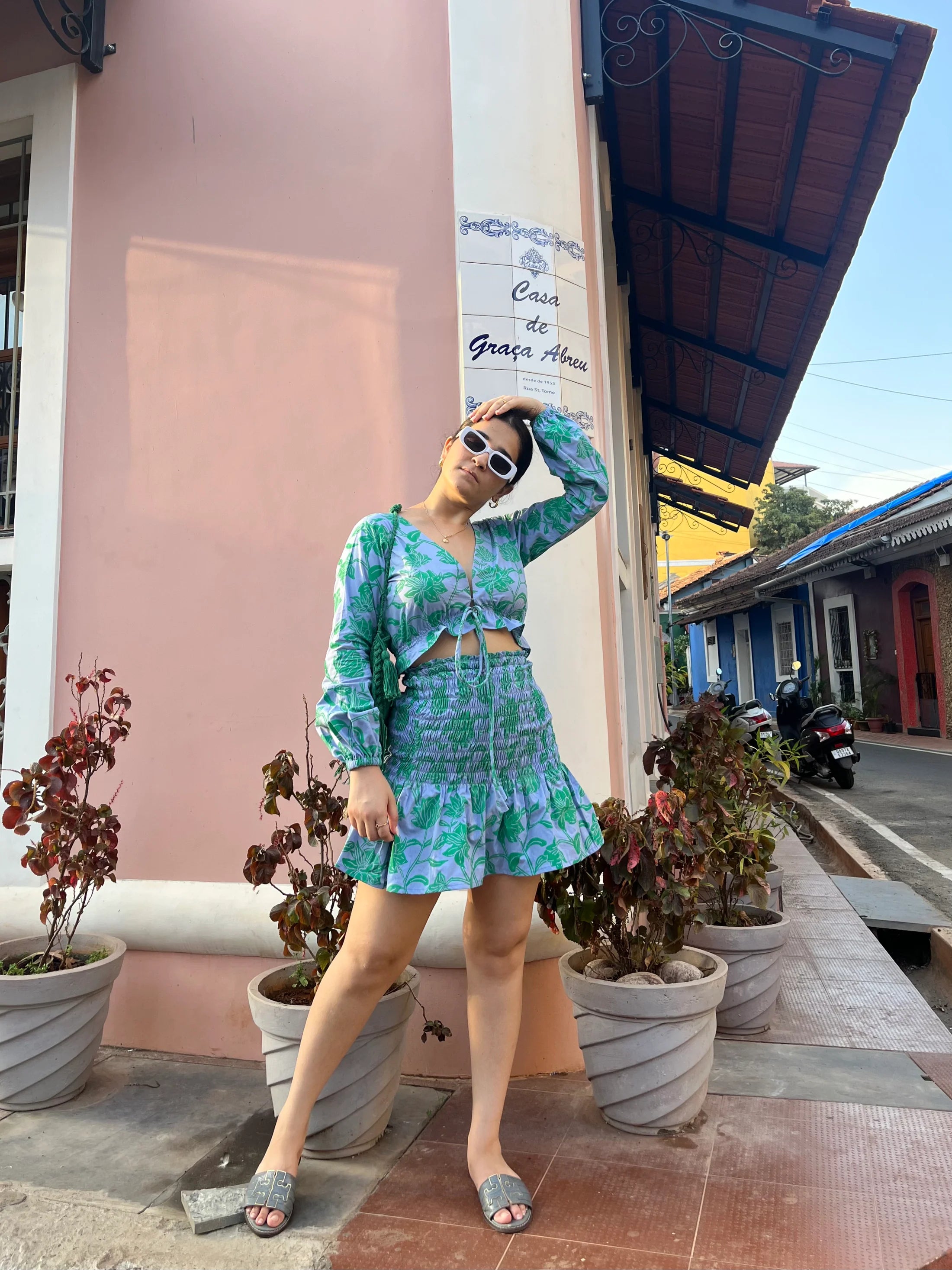 Bianca - Bloom Print In Blue & Green